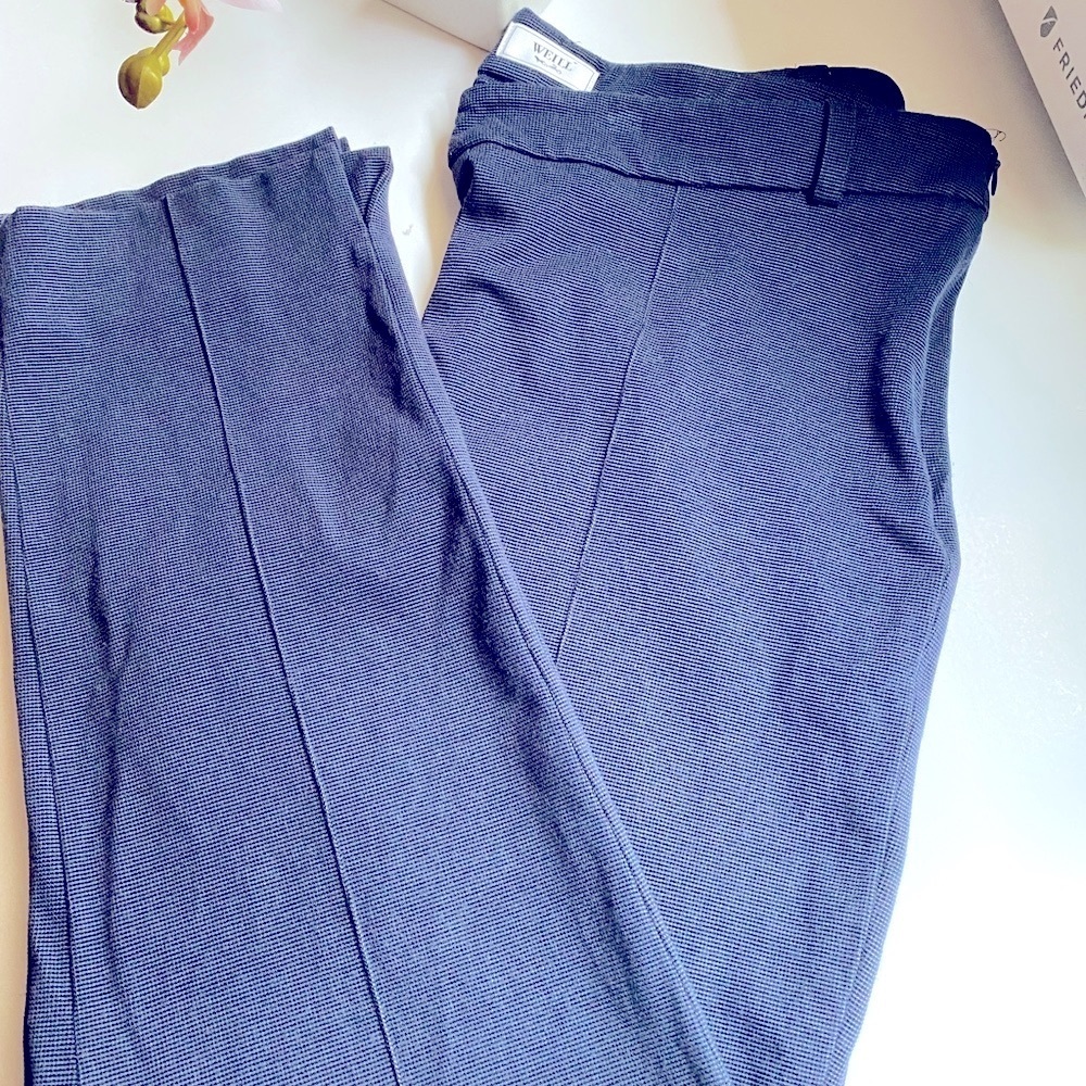 SOLD WEILL PARIS Pants - Navy Stretch Knit with Seam